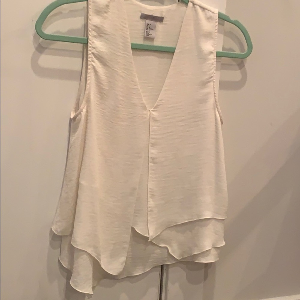 H&M Women’s Flowy Layered White Tank Size 4